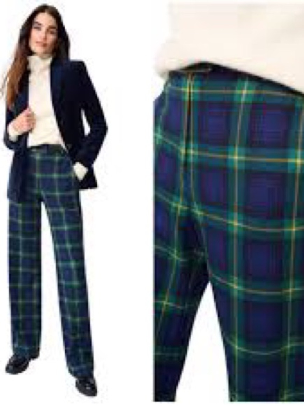 J. McLaughlin Brock Pants Regimental Plaid SZ 8 Classic Holiday Preppy Timeless